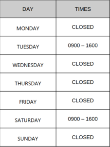 DEPOT OPENING TIMES